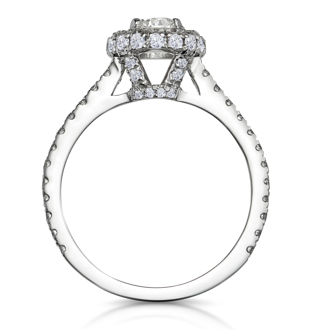 Valerie Diamond Halo Engagement Ring in Platinum 1.10ct G/SI2