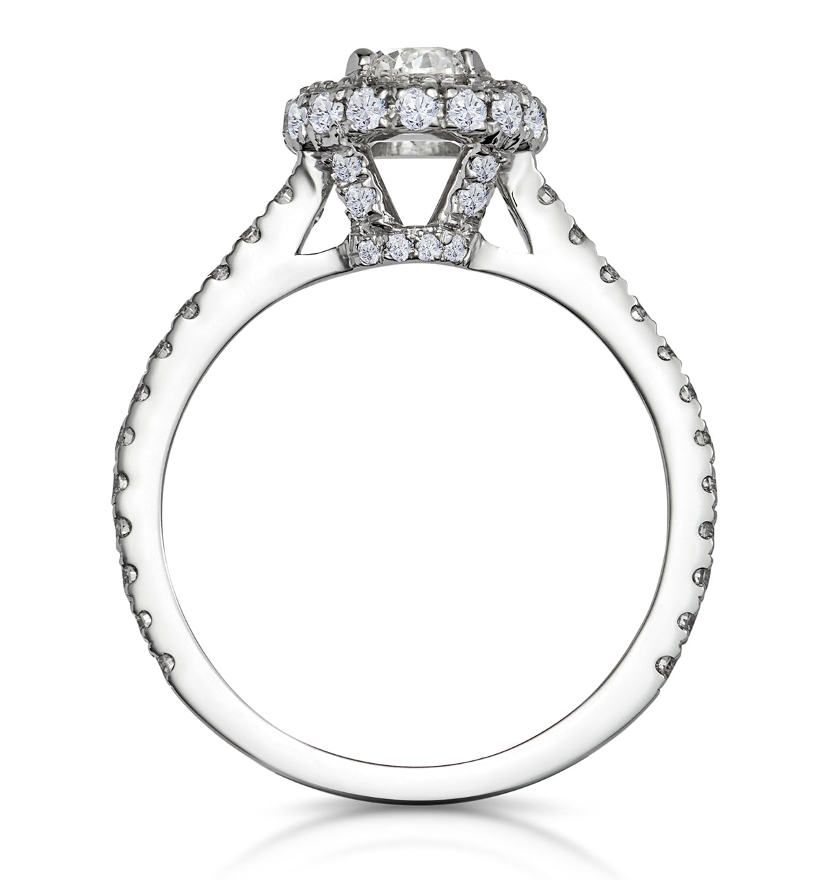 Valerie Diamond Halo Engagement Ring in Platinum 1.10ct G/SI2