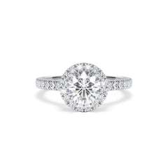 Reina GIA Diamond Halo Engagement Ring in Platinum 1.80ct G/SI2