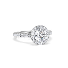 Reina GIA Diamond Halo Engagement Ring in Platinum 1.80ct G/SI2