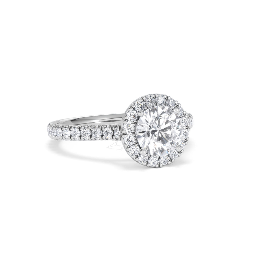Reina GIA Diamond Halo Engagement Ring in Platinum 1.80ct G/SI2