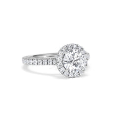 Reina GIA Diamond Halo Engagement Ring in Platinum 1.80ct G/SI2