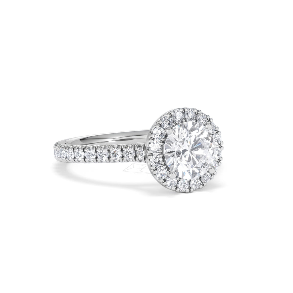 Reina GIA Diamond Halo Engagement Ring in Platinum 1.80ct G/SI2