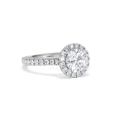 Reina GIA Diamond Halo Engagement Ring in Platinum 1.80ct G/SI2