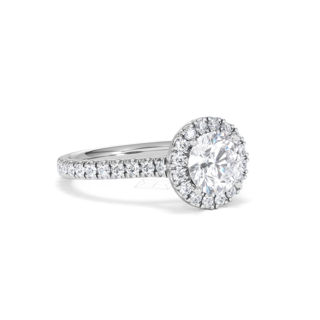 Reina GIA Diamond Halo Engagement Ring in Platinum 1.80ct G/SI2