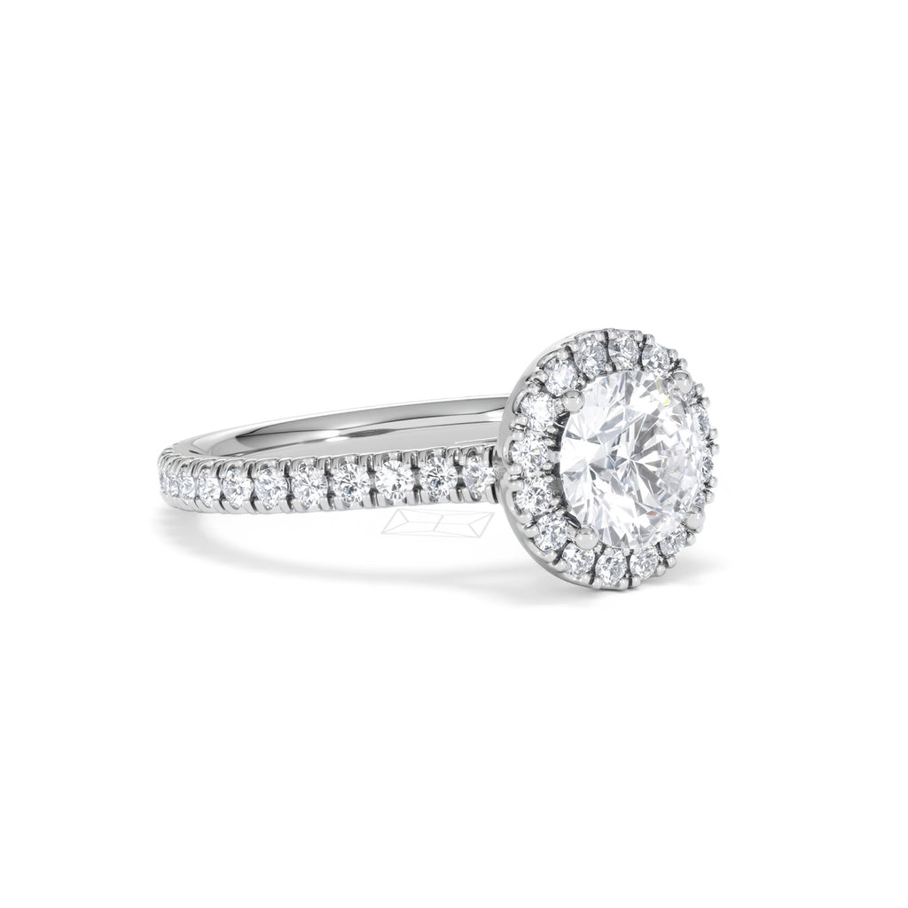Reina GIA Diamond Halo Engagement Ring in Platinum 1.80ct G/SI2