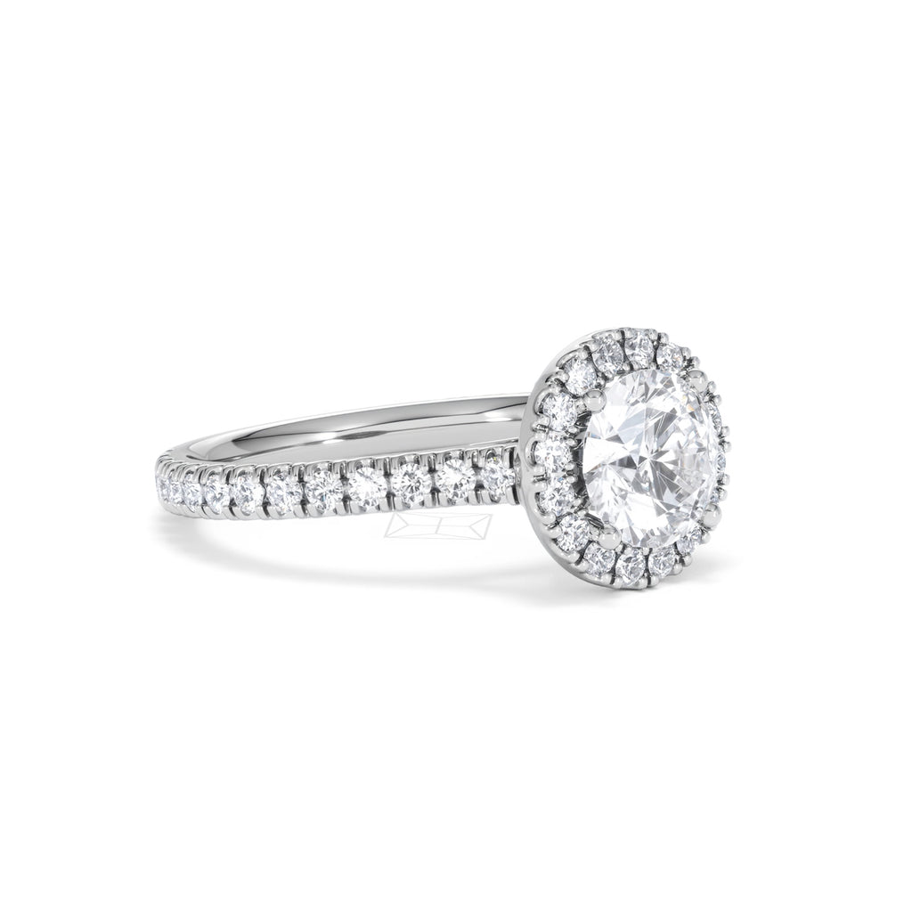 Reina GIA Diamond Halo Engagement Ring in Platinum 1.80ct G/SI2