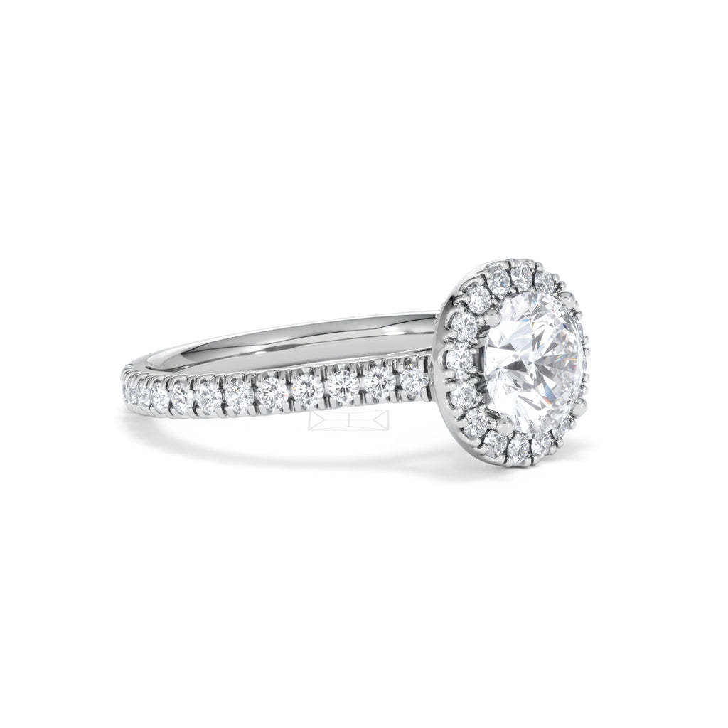 Reina GIA Diamond Halo Engagement Ring in Platinum 1.80ct G/SI2