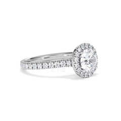 Reina GIA Diamond Halo Engagement Ring in Platinum 1.80ct G/SI2