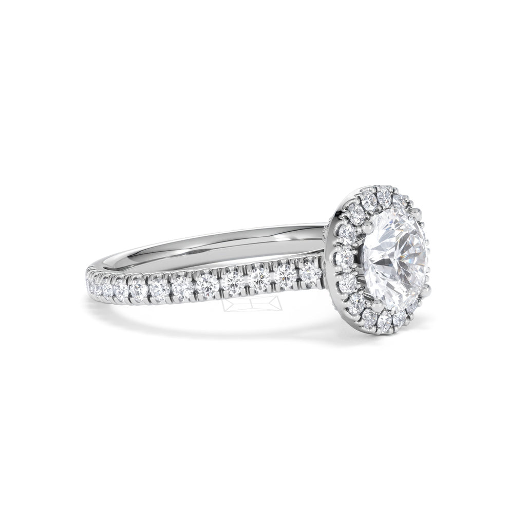 Reina GIA Diamond Halo Engagement Ring in Platinum 1.80ct G/SI2