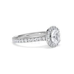 Reina GIA Diamond Halo Engagement Ring in Platinum 1.80ct G/SI2