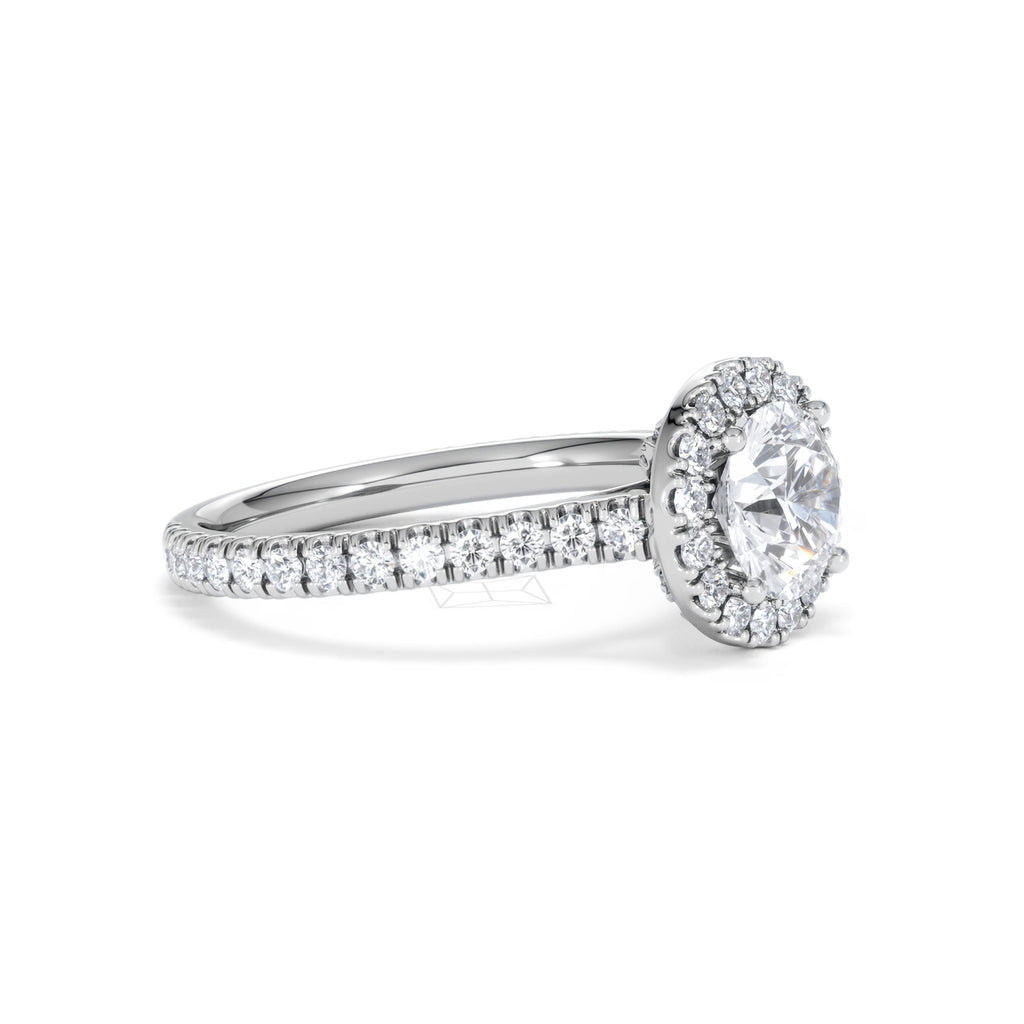 Reina GIA Diamond Halo Engagement Ring in Platinum 1.80ct G/SI2
