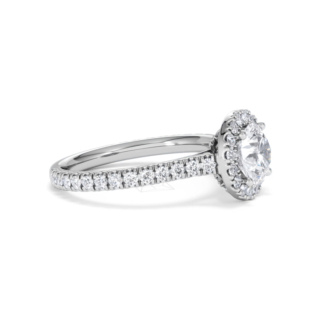 Reina GIA Diamond Halo Engagement Ring in Platinum 1.80ct G/SI2