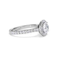 Reina GIA Diamond Halo Engagement Ring in Platinum 1.80ct G/SI2