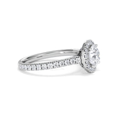 Reina GIA Diamond Halo Engagement Ring in Platinum 1.80ct G/SI2