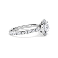 Reina GIA Diamond Halo Engagement Ring in Platinum 1.80ct G/SI2
