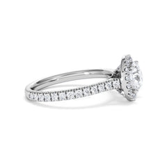 Reina GIA Diamond Halo Engagement Ring in Platinum 1.80ct G/SI2