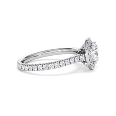 Reina GIA Diamond Halo Engagement Ring in Platinum 1.80ct G/SI2