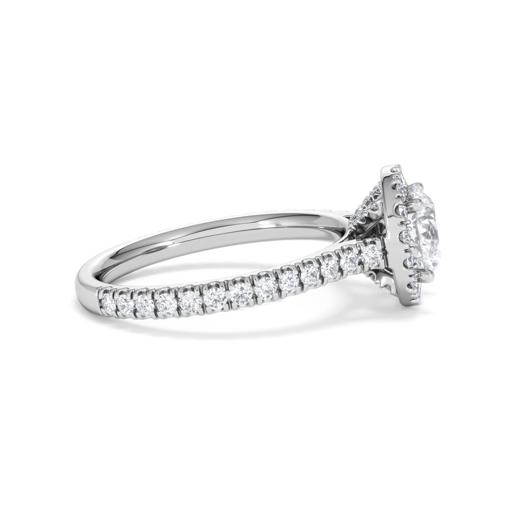 Reina GIA Diamond Halo Engagement Ring in Platinum 1.80ct G/SI2