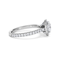 Reina GIA Diamond Halo Engagement Ring in Platinum 1.80ct G/SI2