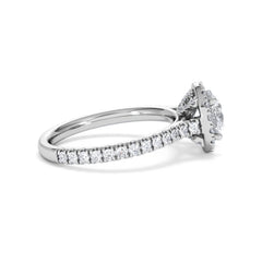Reina GIA Diamond Halo Engagement Ring in Platinum 1.80ct G/SI2