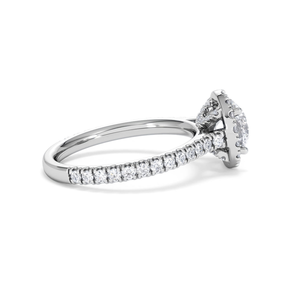 Reina GIA Diamond Halo Engagement Ring in Platinum 1.80ct G/SI2
