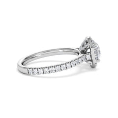 Reina GIA Diamond Halo Engagement Ring in Platinum 1.80ct G/SI2