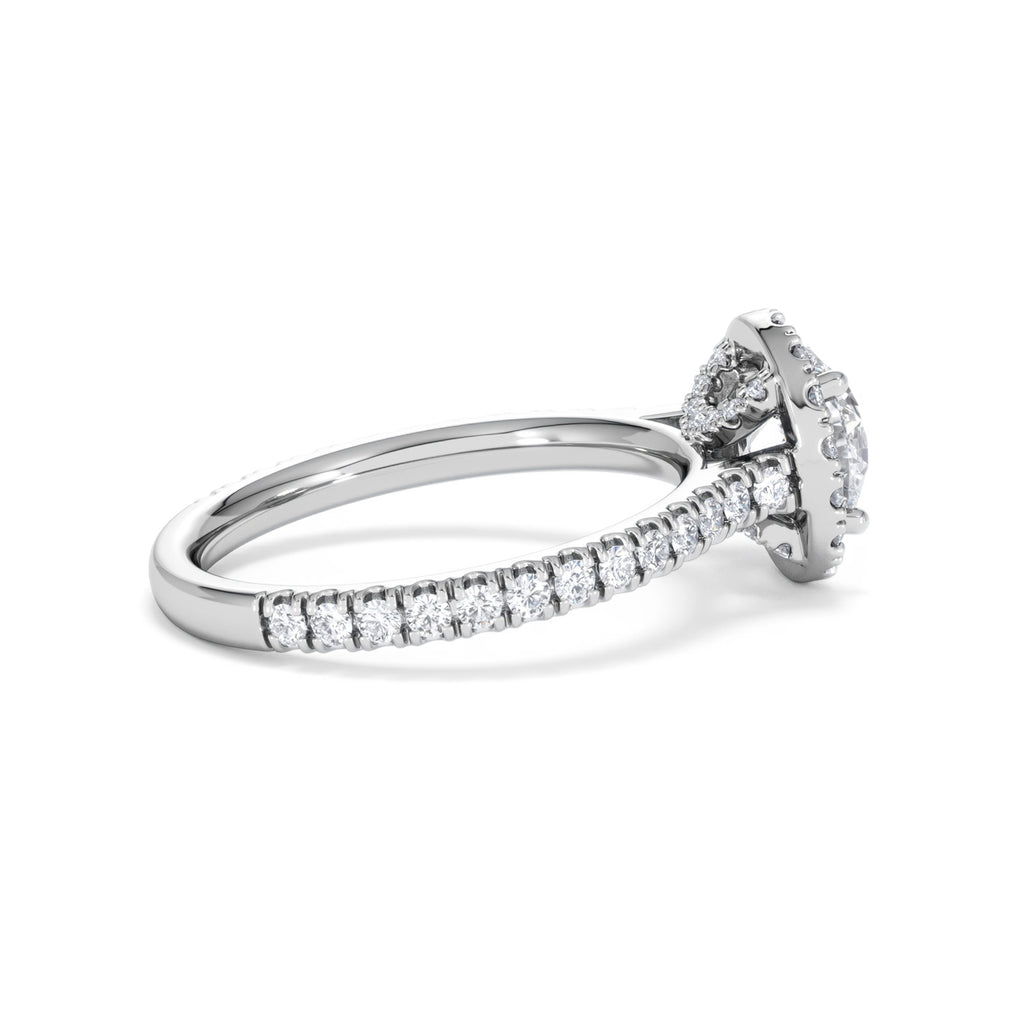 Reina GIA Diamond Halo Engagement Ring in Platinum 1.80ct G/SI2