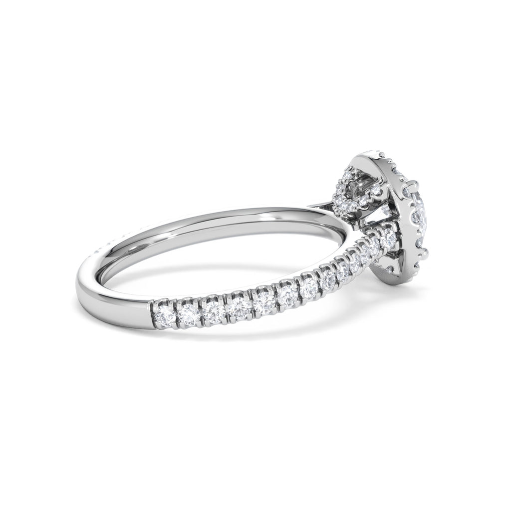 Reina GIA Diamond Halo Engagement Ring in Platinum 1.80ct G/SI2