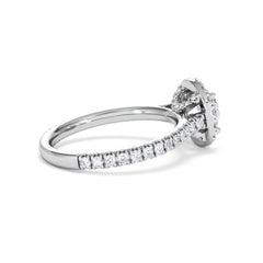 Reina GIA Diamond Halo Engagement Ring in Platinum 1.80ct G/SI2