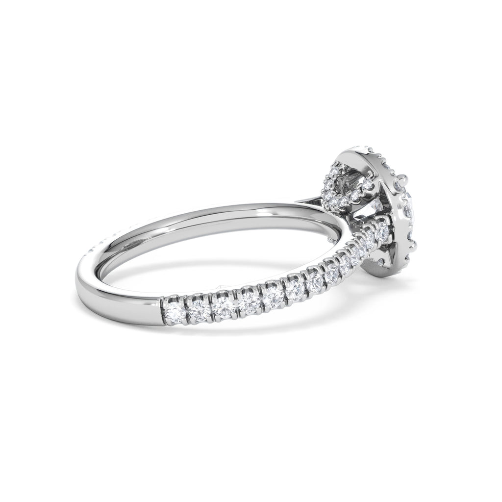 Reina GIA Diamond Halo Engagement Ring in Platinum 1.80ct G/SI2
