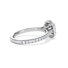 Reina GIA Diamond Halo Engagement Ring in Platinum 1.80ct G/SI2