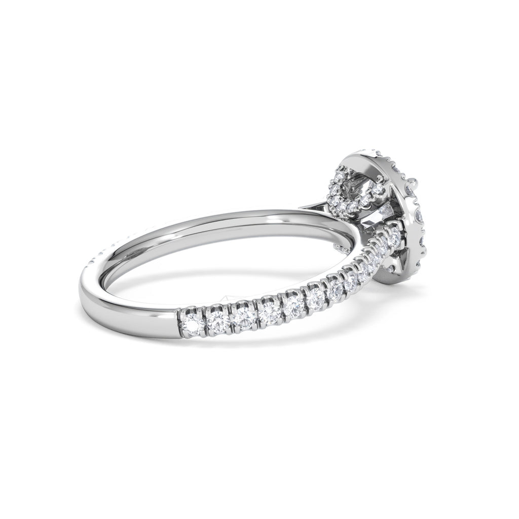 Reina GIA Diamond Halo Engagement Ring in Platinum 1.80ct G/SI2