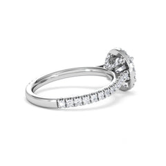 Reina GIA Diamond Halo Engagement Ring in Platinum 1.80ct G/SI2