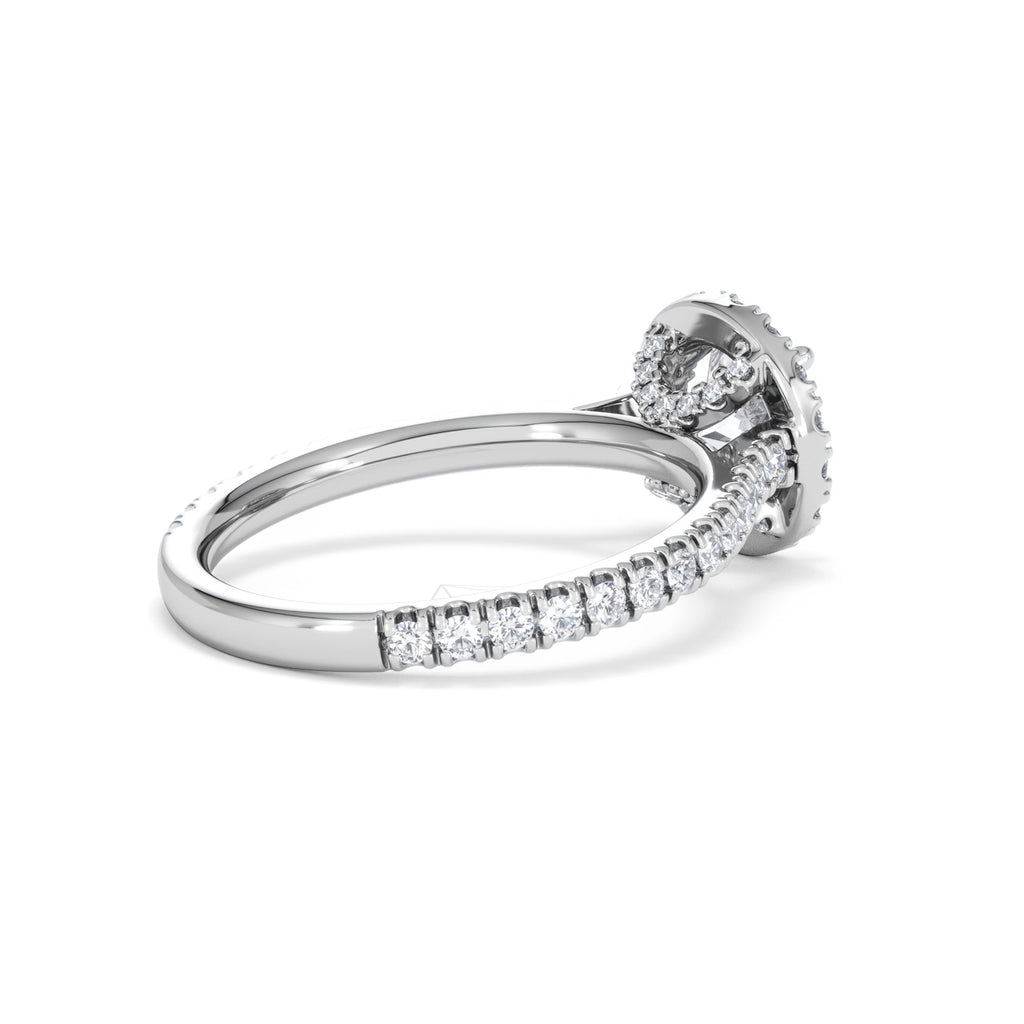 Reina GIA Diamond Halo Engagement Ring in Platinum 1.80ct G/SI2