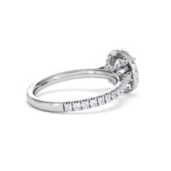 Reina GIA Diamond Halo Engagement Ring in Platinum 1.80ct G/SI2