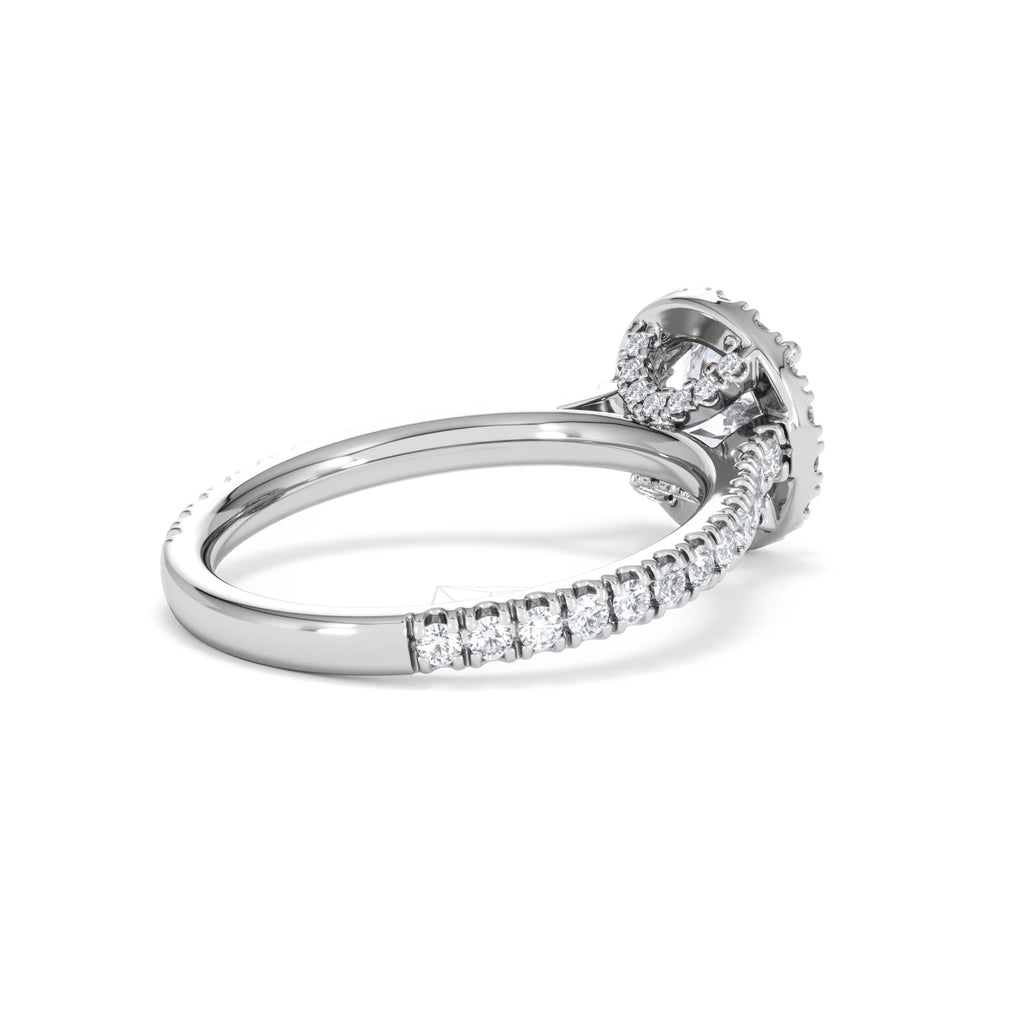 Reina GIA Diamond Halo Engagement Ring in Platinum 1.80ct G/SI2