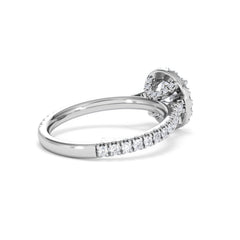 Reina GIA Diamond Halo Engagement Ring in Platinum 1.80ct G/SI2