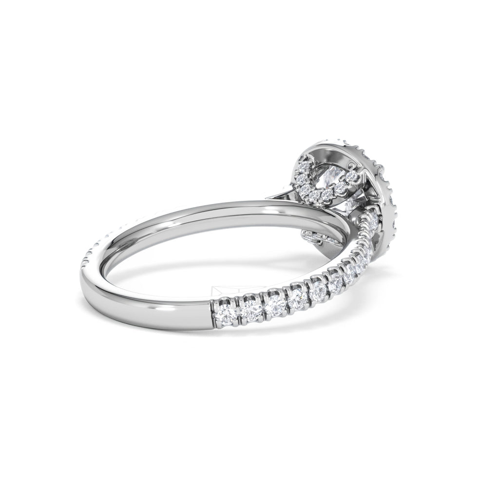 Reina GIA Diamond Halo Engagement Ring in Platinum 1.80ct G/SI2