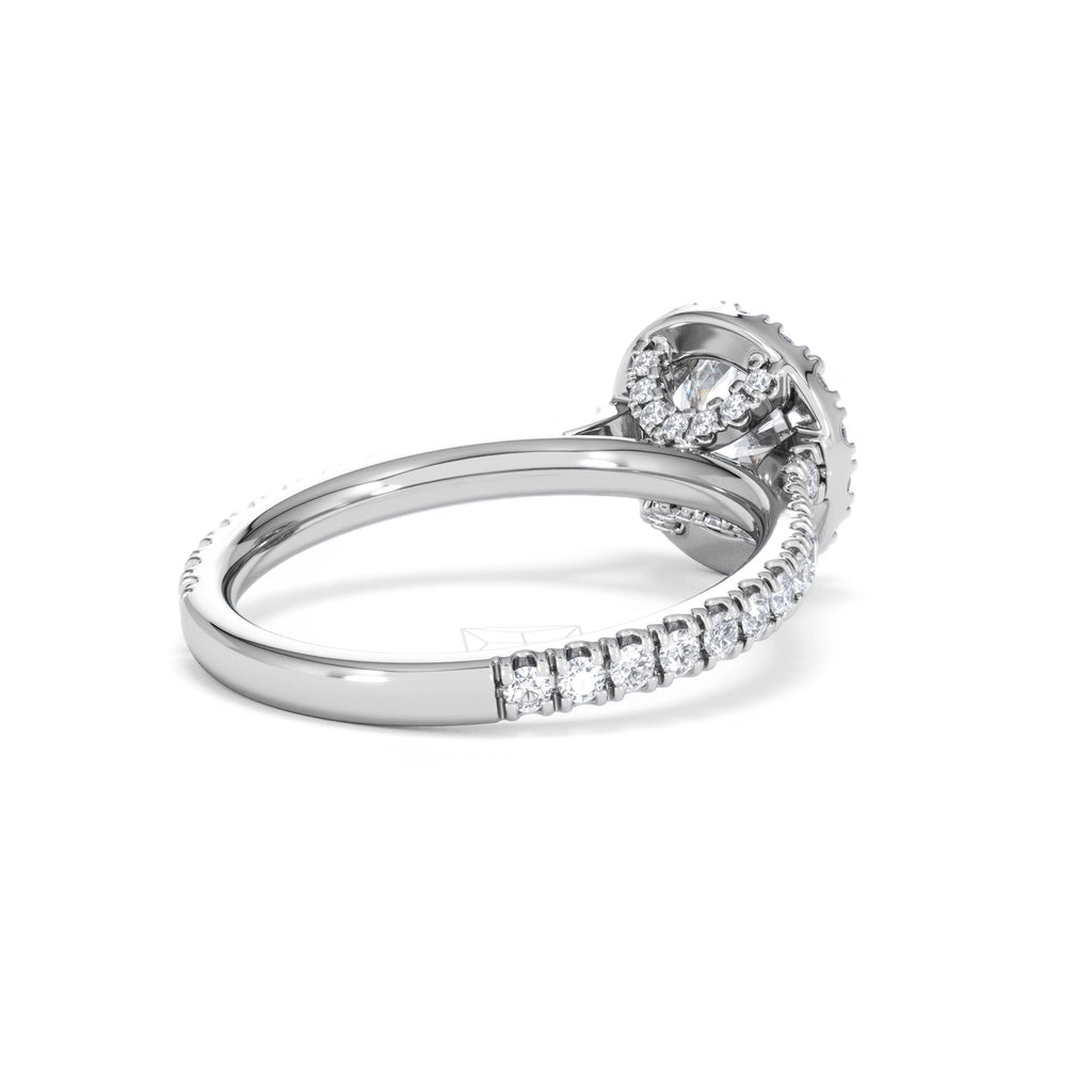 Reina GIA Diamond Halo Engagement Ring in Platinum 1.80ct G/SI2
