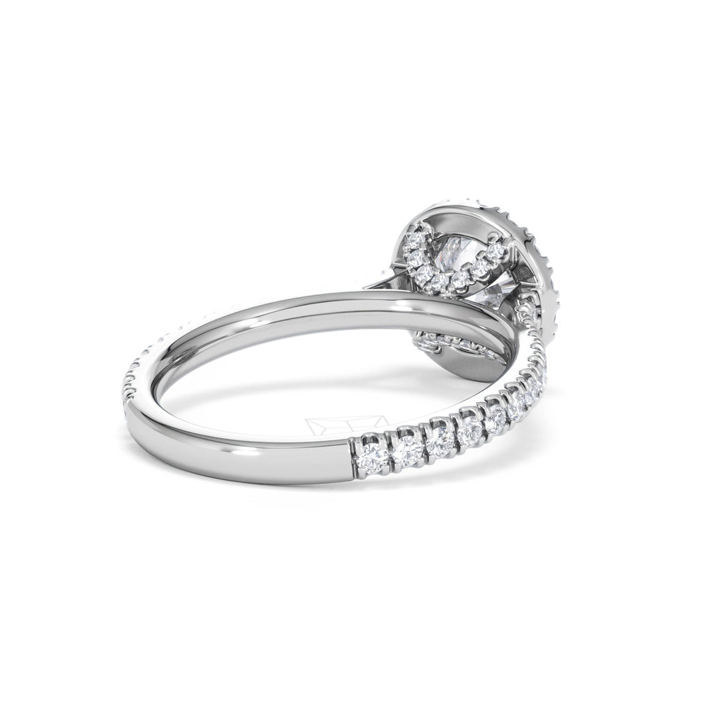 Reina GIA Diamond Halo Engagement Ring in Platinum 1.80ct G/SI2
