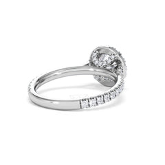 Reina GIA Diamond Halo Engagement Ring in Platinum 1.80ct G/SI2