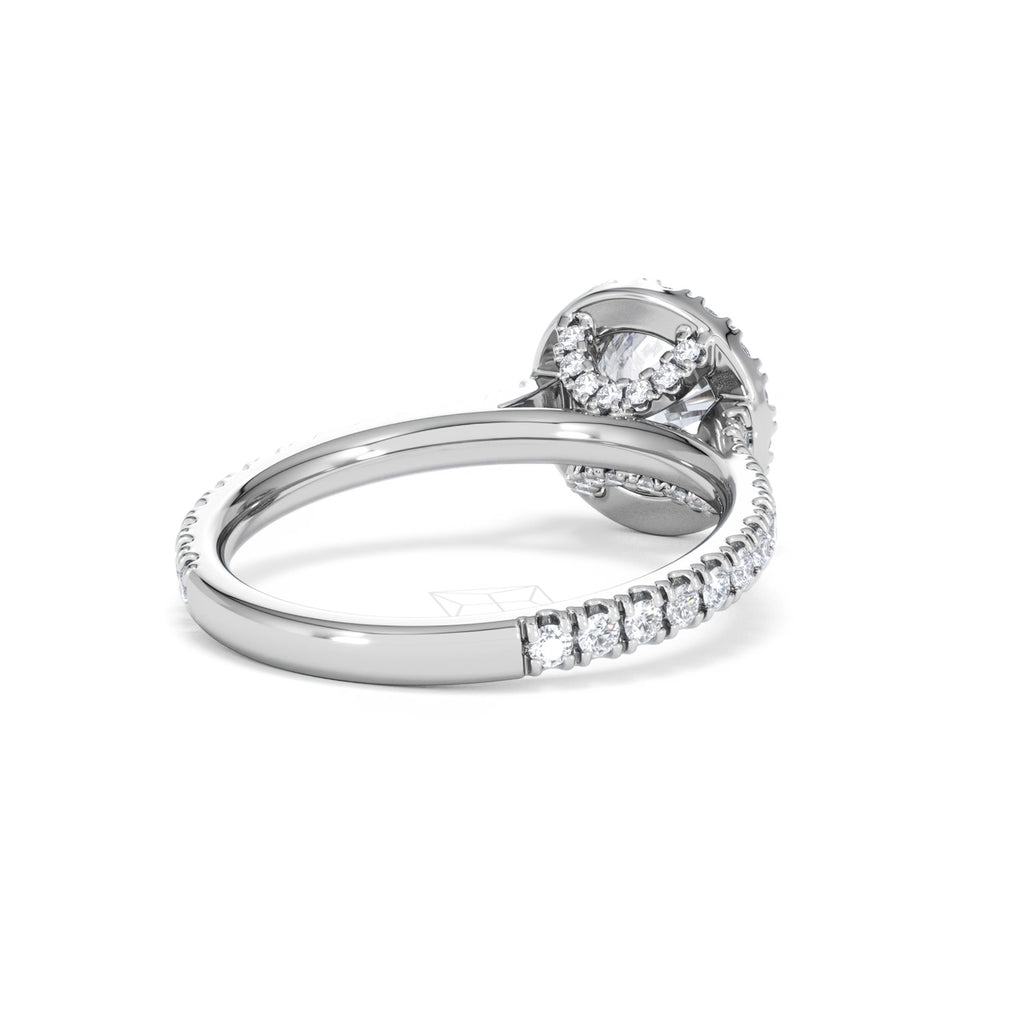 Reina GIA Diamond Halo Engagement Ring in Platinum 1.80ct G/SI2