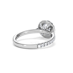Reina GIA Diamond Halo Engagement Ring in Platinum 1.80ct G/SI2