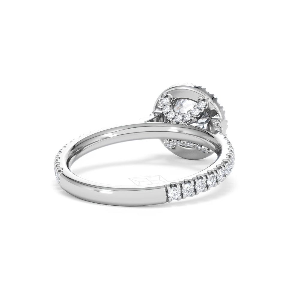 Reina GIA Diamond Halo Engagement Ring in Platinum 1.80ct G/SI2
