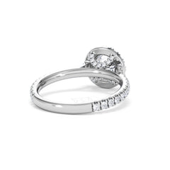 Reina GIA Diamond Halo Engagement Ring in Platinum 1.80ct G/SI2