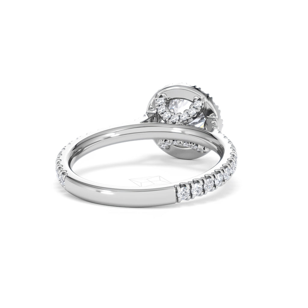 Reina GIA Diamond Halo Engagement Ring in Platinum 1.80ct G/SI2