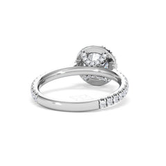 Reina GIA Diamond Halo Engagement Ring in Platinum 1.80ct G/SI2