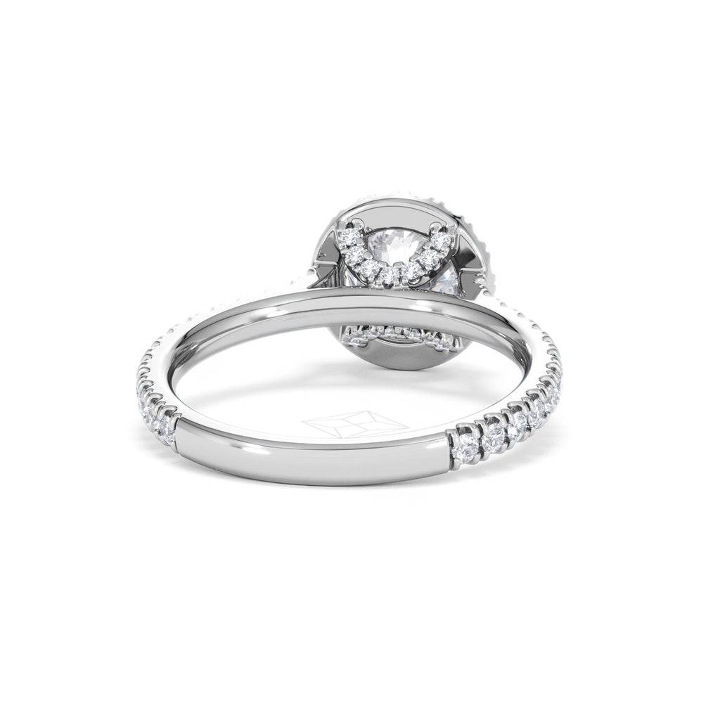 Reina GIA Diamond Halo Engagement Ring in Platinum 1.80ct G/SI2