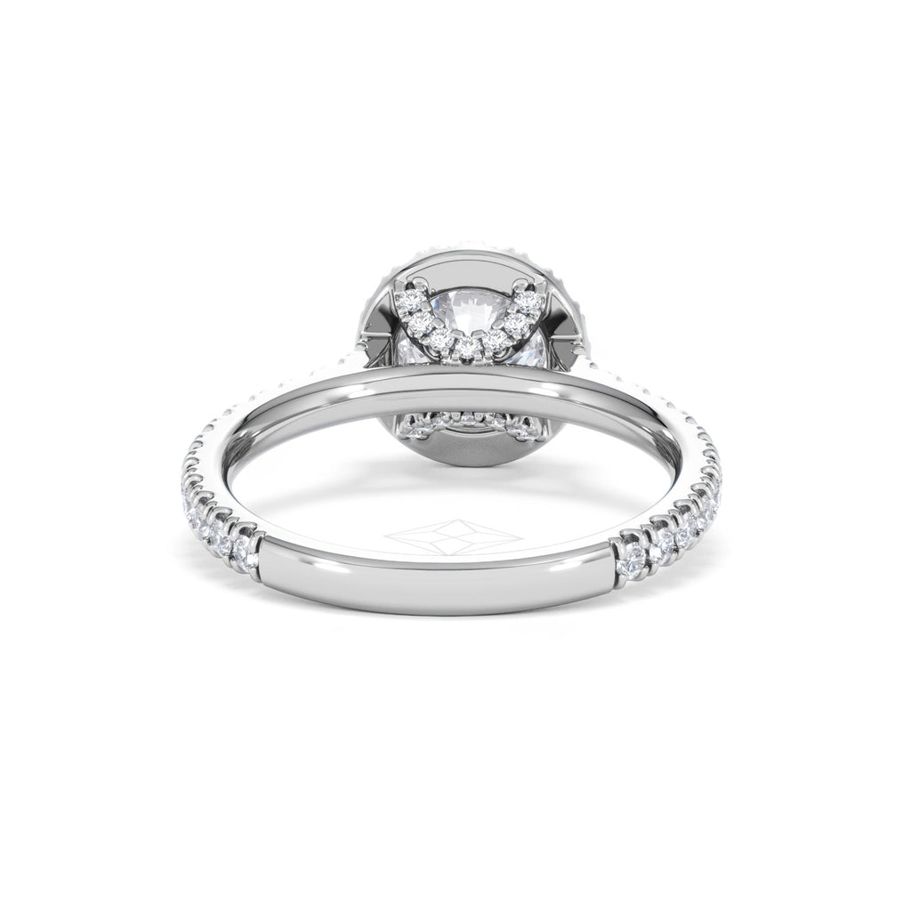 Reina GIA Diamond Halo Engagement Ring in Platinum 1.80ct G/SI2
